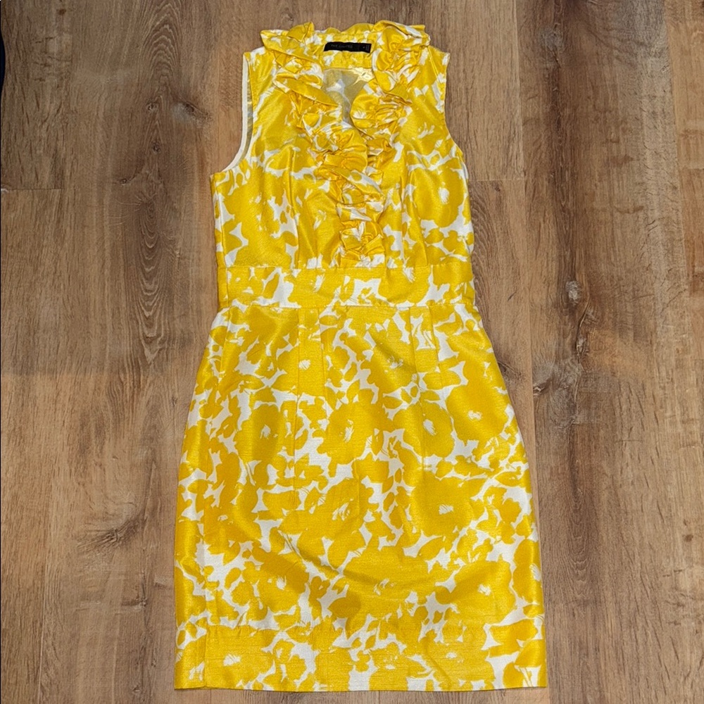 Yellow Floral Sleeveless Dress